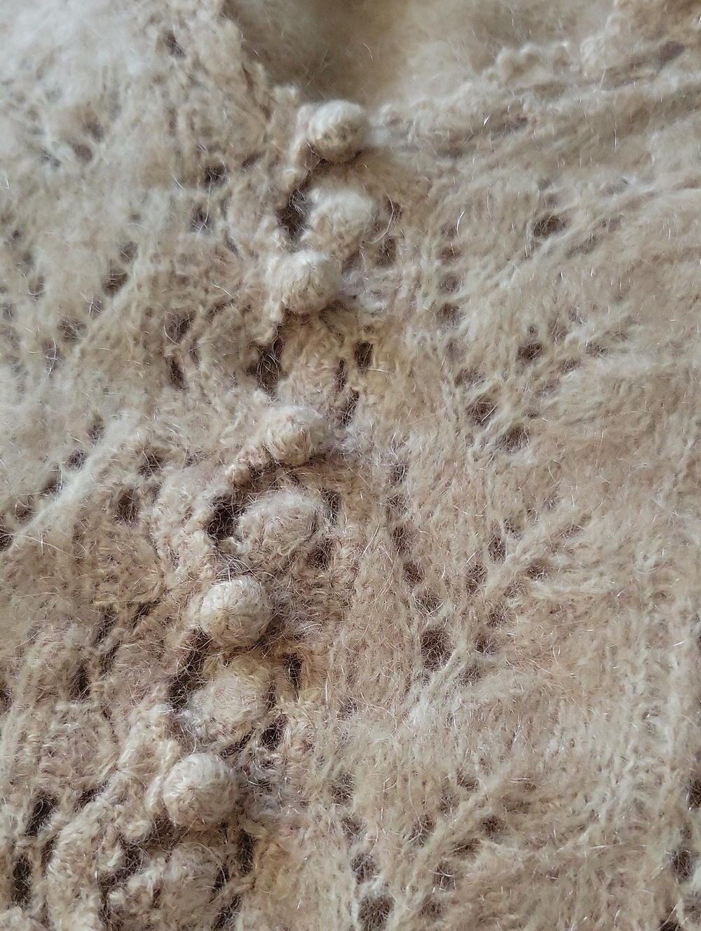 Sezane Angelo Cardigan Mohair Merino Wool Cream Beige Sweater Quiet Luxury MD - Picture 7 of 16